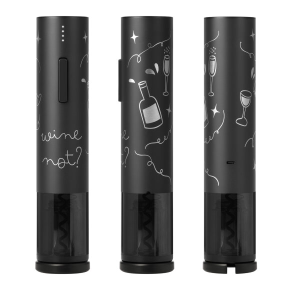 Набор для вина с электрическим штопором Sacramento, черный Набор для вина с электрическим штопором Sacramento, черный