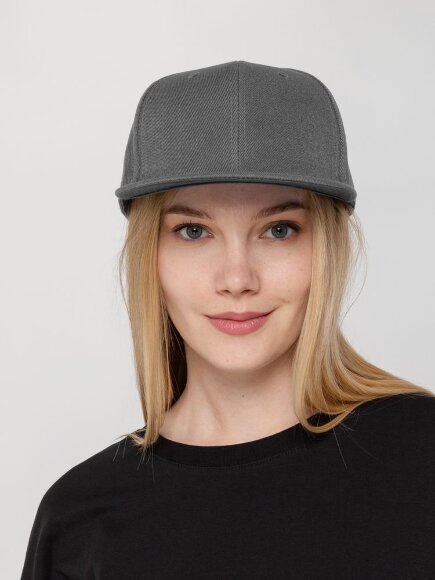 Бейсболка Snapback с прямым козырьком, серая Бейсболка Snapback с прямым козырьком, серая