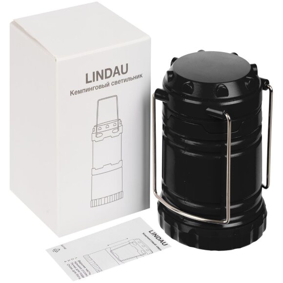 Кемпинговый фонарь Lindau, черный Кемпинговый фонарь Lindau, черный