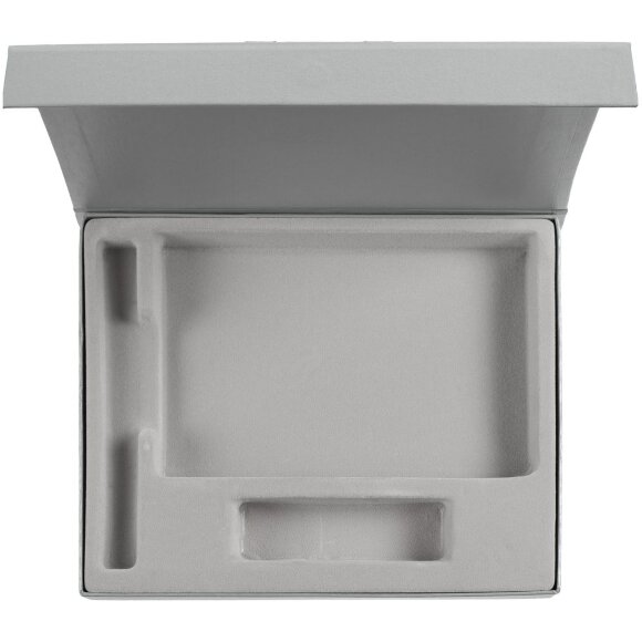 Коробка Doc под блокнот, аккумулятор и ручку, серебристая Коробка Doc под блокнот, аккумулятор и ручку, серебристая