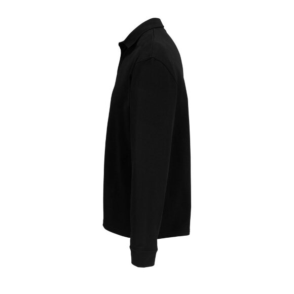 Рубашка поло оверсайз с длинным рукавом Heritage, черная Рубашка поло оверсайз с длинным рукавом Heritage, черная