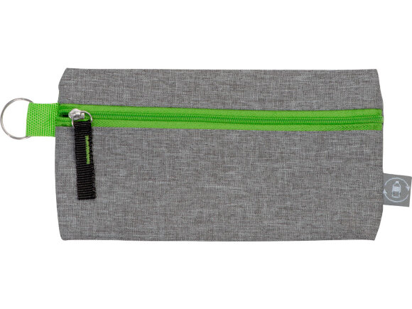 Универсальный пенал из переработанного полиэстера RPET Holder, серый/зеленый Универсальный пенал из переработанного полиэстера RPET Holder, серый/зеленый