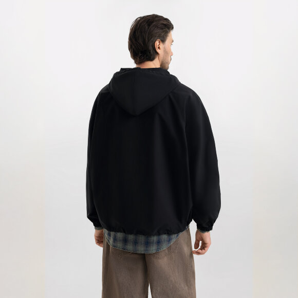 Ветровка (анорак) оверсайз унисекс RISSMAN, черная, размер M/L Ветровка (анорак) оверсайз унисекс RISSMAN, черная, размер M/L