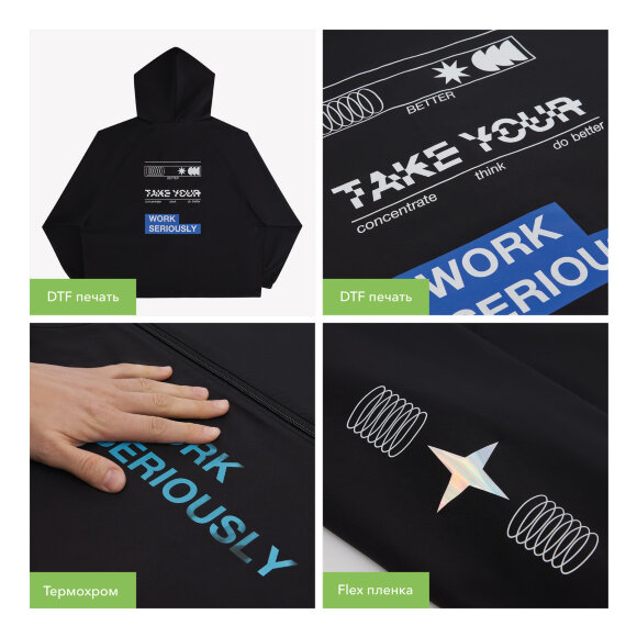 Ветровка (анорак) оверсайз унисекс RISSMAN, черная, размер M/L Ветровка (анорак) оверсайз унисекс RISSMAN, черная, размер M/L