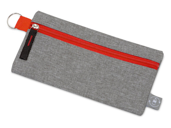 Универсальный пенал из переработанного полиэстера RPET Holder, серый/красный Универсальный пенал из переработанного полиэстера RPET Holder, серый/красный