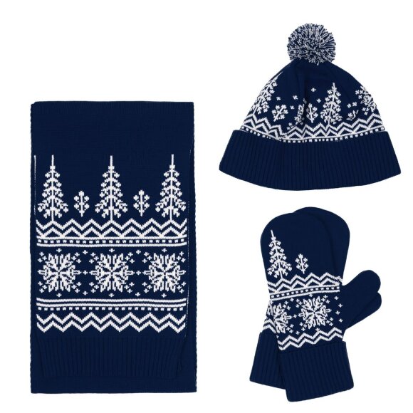 Варежки Elnik, синие с молочно-белым Варежки Elnik, синие с молочно-белым