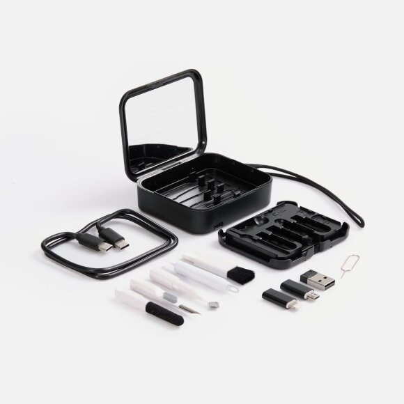Набор для ухода за гаджетами с беспроводной зарядкой Rules, черный Набор для ухода за гаджетами с беспроводной зарядкой Rules, черный