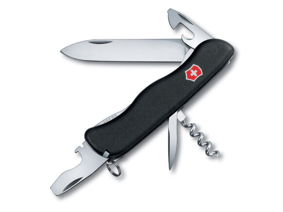 Нож перочинный VICTORINOX Picknicker, 111 мм, 11 функций, с фиксатором лезвия, чёрный Нож перочинный VICTORINOX Picknicker, 111 мм, 11 функций, с фиксатором лезвия, чёрный