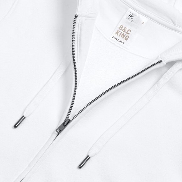 Толстовка на молнии с капюшоном унисекс King, белая Толстовка на молнии с капюшоном унисекс King, белая