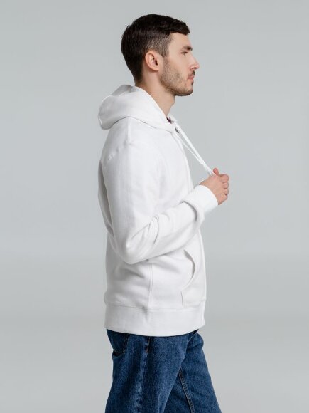 Толстовка на молнии с капюшоном унисекс King, белая Толстовка на молнии с капюшоном унисекс King, белая