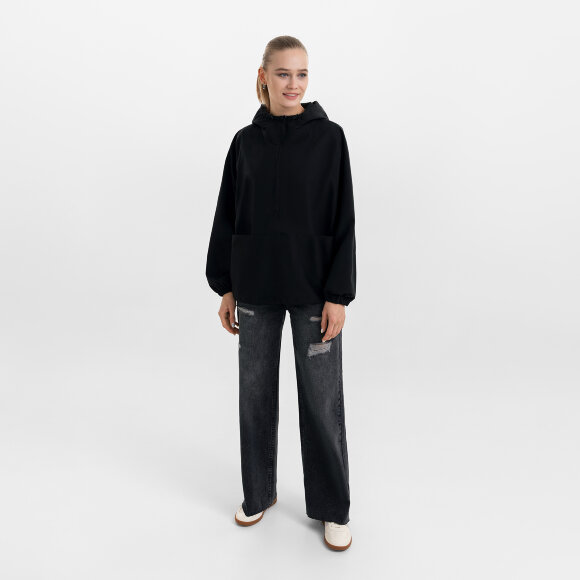 Ветровка (анорак) оверсайз унисекс RISSMAN, черная, размер XL/XXL Ветровка (анорак) оверсайз унисекс RISSMAN, черная, размер XL/XXL