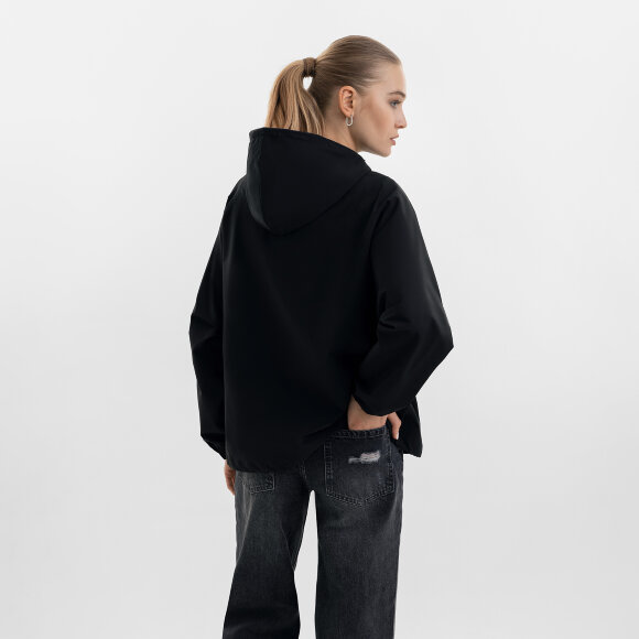 Ветровка (анорак) оверсайз унисекс RISSMAN, черная, размер XL/XXL Ветровка (анорак) оверсайз унисекс RISSMAN, черная, размер XL/XXL