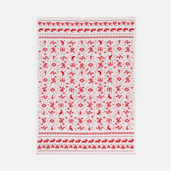 Плед Holidale, красный с молочным