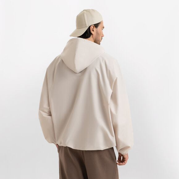 Ветровка (анорак) оверсайз унисекс RISSMAN, бежевая, размер XS/S Ветровка (анорак) оверсайз унисекс RISSMAN, бежевая, размер XS/S