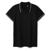 Рубашка поло женская Virma Stripes Lady, черная Рубашка поло женская Virma Stripes Lady, черная