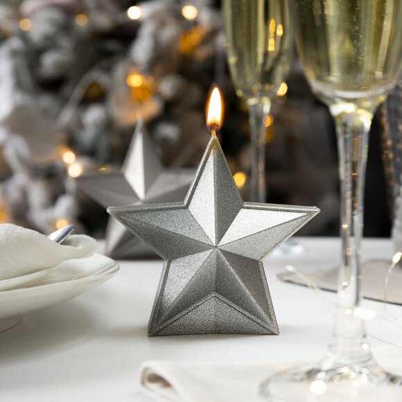 Свеча High Five, серебристая Свеча High Five, серебристая