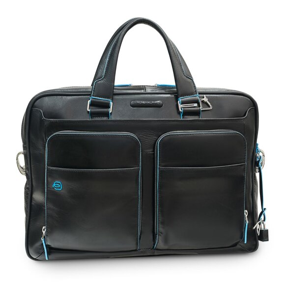 Сумка с отделением для ноутбука Piquadro Blue Square, черная Сумка с отделением для ноутбука Piquadro Blue Square, черная