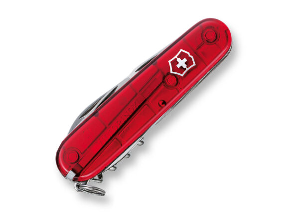 Нож перочинный VICTORINOX Spartan, 91 мм, 12 функций, полупрозрачный красный Нож перочинный VICTORINOX Spartan, 91 мм, 12 функций, полупрозрачный красный