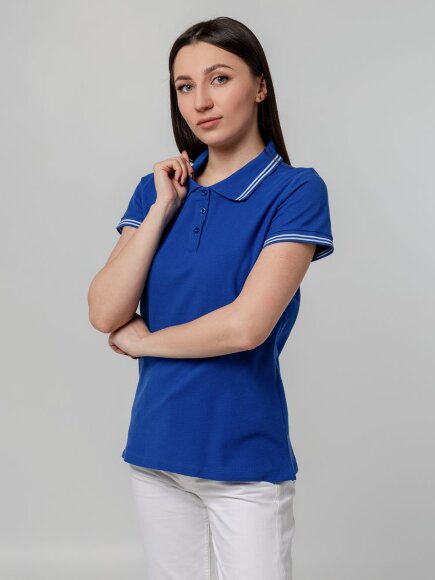 Рубашка поло женская Virma Stripes Lady, ярко-синяя Рубашка поло женская Virma Stripes Lady, ярко-синяя