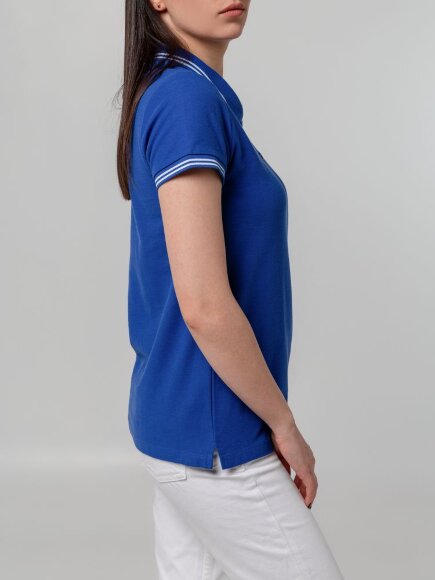 Рубашка поло женская Virma Stripes Lady, ярко-синяя Рубашка поло женская Virma Stripes Lady, ярко-синяя