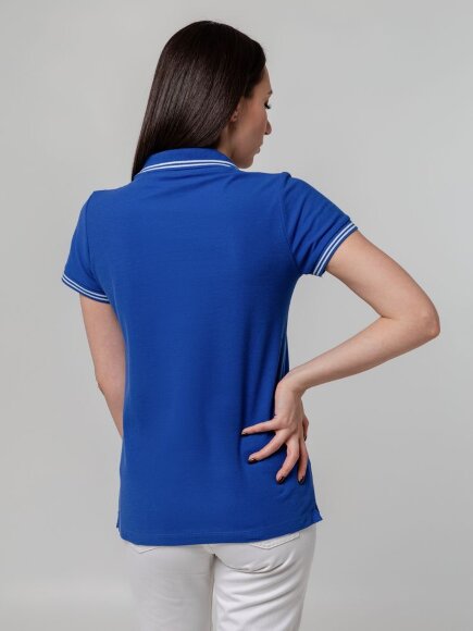 Рубашка поло женская Virma Stripes Lady, ярко-синяя Рубашка поло женская Virma Stripes Lady, ярко-синяя