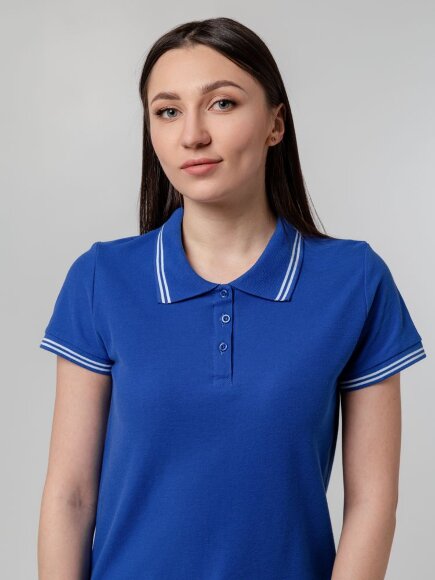 Рубашка поло женская Virma Stripes Lady, ярко-синяя Рубашка поло женская Virma Stripes Lady, ярко-синяя