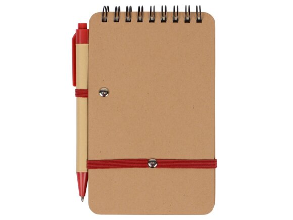 Набор канцелярский с блокнотом и ручкой Masai, красный Набор канцелярский с блокнотом и ручкой Masai, красный