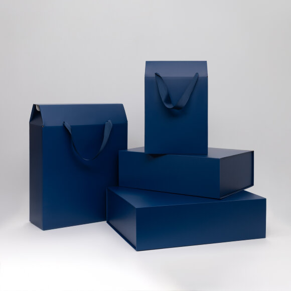 Подарочная коробка-пакет универсальная малая, синяя