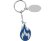 Брелок с шильдом,  синий/серебристый