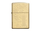 Зажигалка ZIPPO Venetian с покрытием High Polish Brass, латунь/сталь, золотистая, 38x13x57 мм