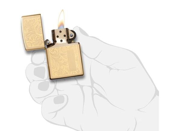 Зажигалка ZIPPO Venetian с покрытием High Polish Brass, латунь/сталь, золотистая, 38x13x57 мм Зажигалка ZIPPO Venetian с покрытием High Polish Brass, латунь/сталь, золотистая, 38x13x57 мм