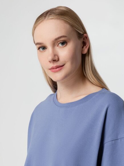 Футболка унисекс оверсайз Street Vibes, синяя (лавандовая) Футболка унисекс оверсайз Street Vibes, синяя (лавандовая)