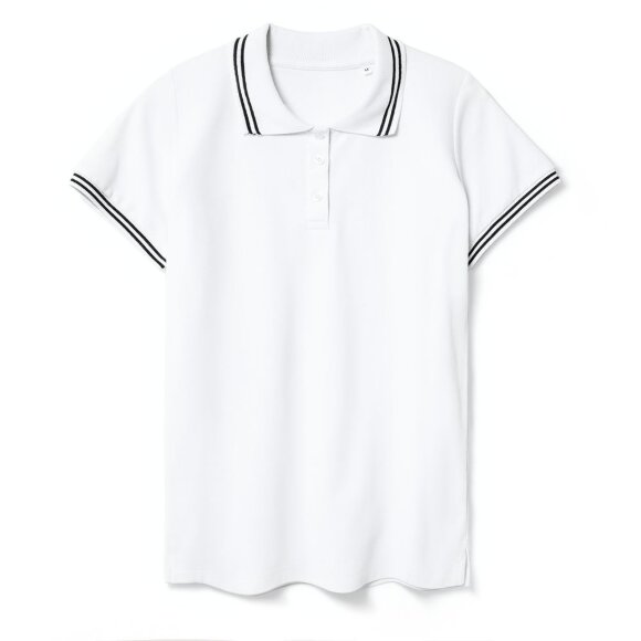 Рубашка поло женская Virma Stripes Lady, белая Рубашка поло женская Virma Stripes Lady, белая