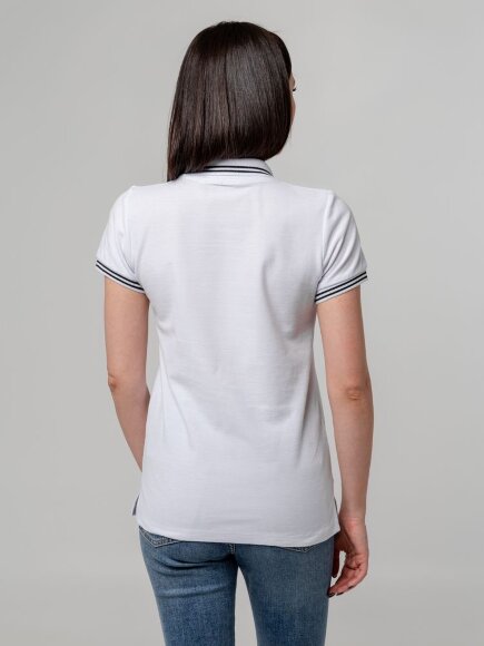 Рубашка поло женская Virma Stripes Lady, белая Рубашка поло женская Virma Stripes Lady, белая