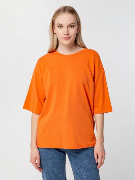Футболка унисекс оверсайз Street Vibes, оранжевая Футболка унисекс оверсайз Street Vibes, оранжевая