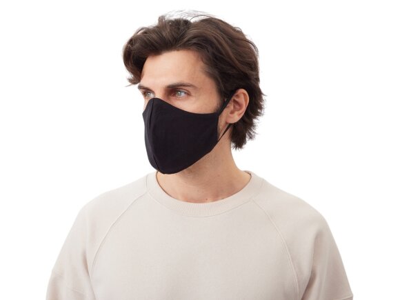 Маска для лица многоразовая с фиксаторами, черная Маска для лица многоразовая с фиксаторами, черная