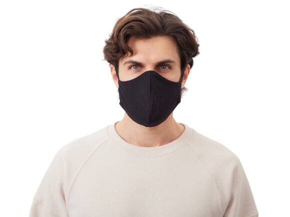 Маска для лица многоразовая с фиксаторами, черная Маска для лица многоразовая с фиксаторами, черная