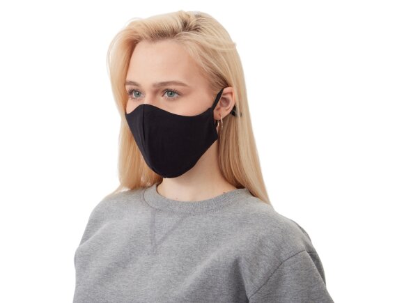 Маска для лица многоразовая с фиксаторами, черная Маска для лица многоразовая с фиксаторами, черная