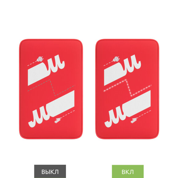 Внешний аккумулятор с подсветкой Ancor 5000 mAh, красный Внешний аккумулятор с подсветкой Ancor 5000 mAh, красный