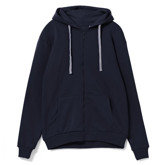 Толстовка на молнии с капюшоном Unit Siverga, темно-синяя Толстовка на молнии с капюшоном Unit Siverga, темно-синяя