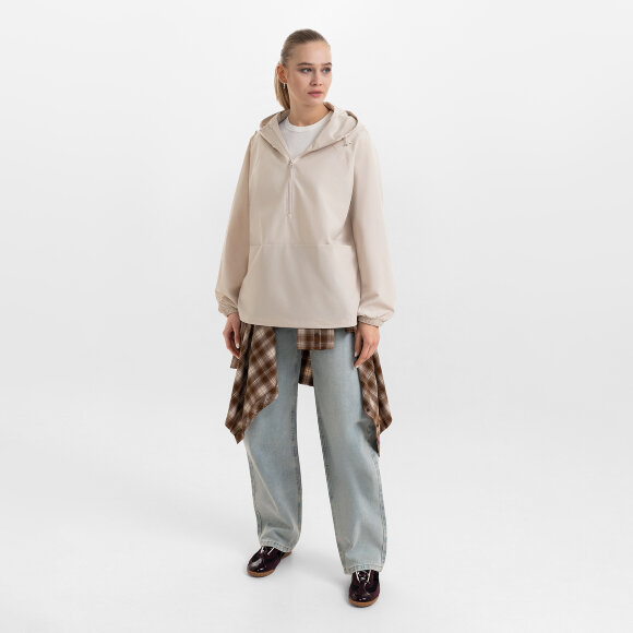 Ветровка (анорак) оверсайз унисекс RISSMAN, бежевая, размер XL/XXL Ветровка (анорак) оверсайз унисекс RISSMAN, бежевая, размер XL/XXL