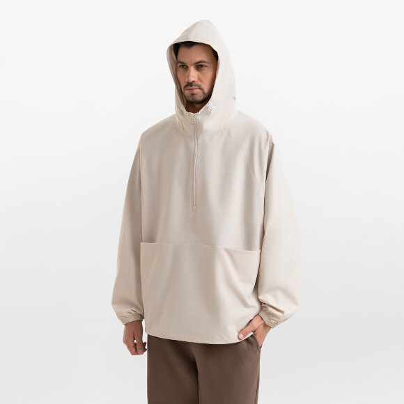 Ветровка (анорак) оверсайз унисекс RISSMAN, бежевая, размер XL/XXL Ветровка (анорак) оверсайз унисекс RISSMAN, бежевая, размер XL/XXL