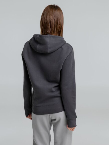 Толстовка на молнии с капюшоном унисекс King, темно-серая Толстовка на молнии с капюшоном унисекс King, темно-серая