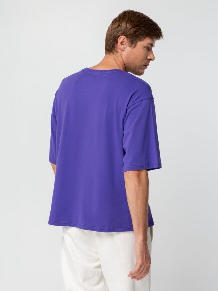 Футболка унисекс оверсайз Street Vibes, фиолетовая Футболка унисекс оверсайз Street Vibes, фиолетовая