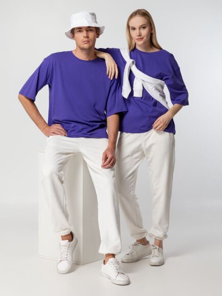 Футболка унисекс оверсайз Street Vibes, фиолетовая Футболка унисекс оверсайз Street Vibes, фиолетовая