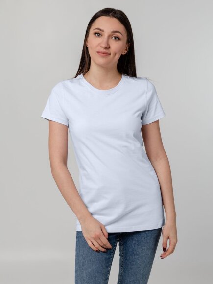 Футболка женская T-bolka Stretch Lady, белая (холодный оттенок)