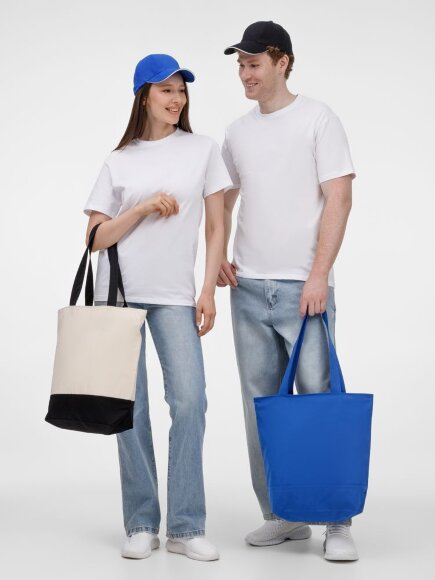 Бейсболка Canopy, ярко-синяя с белым кантом Бейсболка Canopy, ярко-синяя с белым кантом