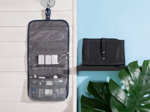 Несессер для путешествий со съемной косметичкой Flat, черный Несессер для путешествий со съемной косметичкой Flat, черный