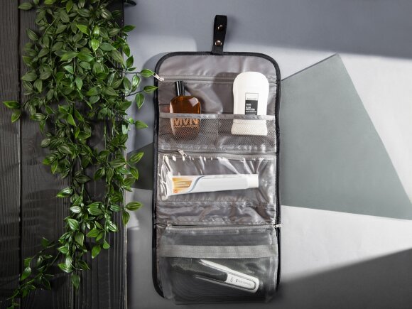 Несессер для путешествий со съемной косметичкой Flat, черный Несессер для путешествий со съемной косметичкой Flat, черный