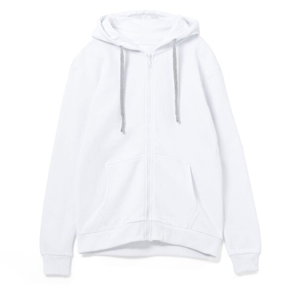 Толстовка на молнии с капюшоном Unit Siverga, белая Толстовка на молнии с капюшоном Unit Siverga, белая